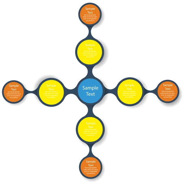 Infografica colorata diagramma rotondo per presentazioni — Vettoriale Stock