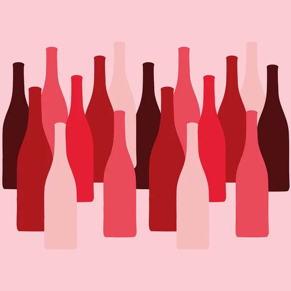 Şarap ya da sirke şişe siluetleri vektör kümesi — Stok Vektör