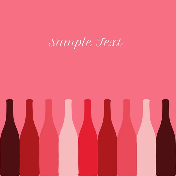Vector set of wine or vinegar bottles silhouettes — Stock Vector