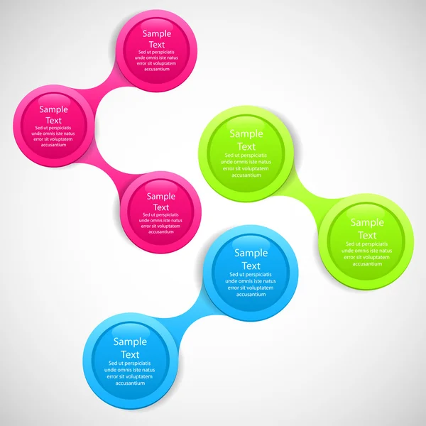 Metaball colorido diagrama redondo infografías — Archivo Imágenes Vectoriales