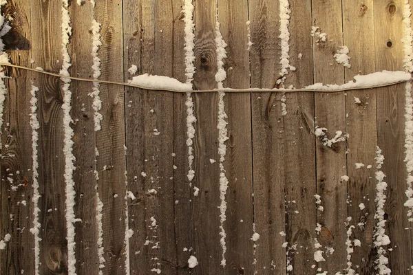 Nieve en la valla — Foto de Stock