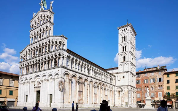 Lucca Italië September 2021 Voorzijde Van Kerk Van San Miguel Stockfoto