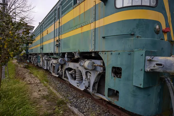Oude Locomotief Machine Van Een Buiten Dienst Gestelde Trein — Stockfoto