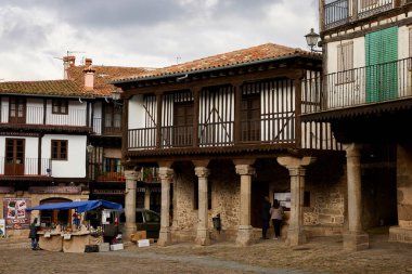 La Alberca (Spain), May 3, 2022. Typical houses. This town of Salamanca was the first in Spain to be considered a Cultural Asset of national interest. It belongs to the region of Las Batuecas