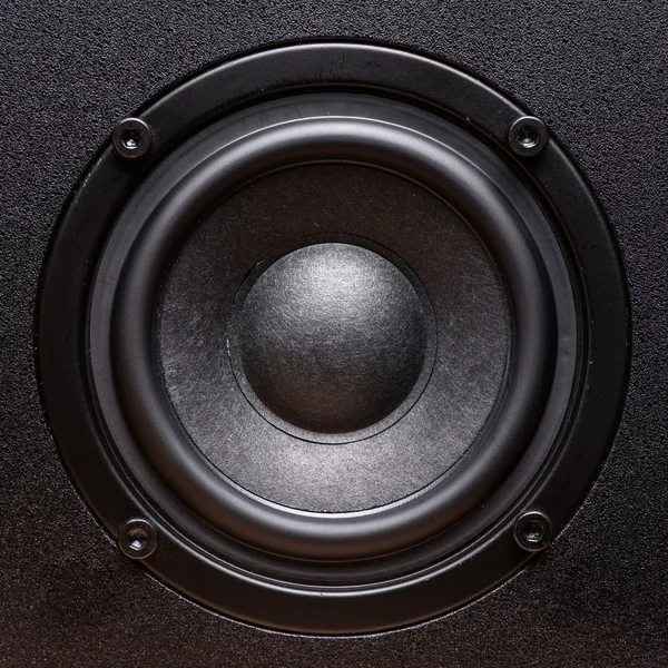 Close-up beeld van black bass speaker — Stockfoto