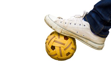 ayak ve eski ayakkabı rattan Ball, Asya en sevdiğiniz spor 