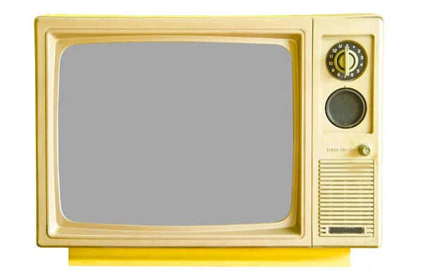 Vintage analog television isolated onwhite background, — Stock Photo, Image