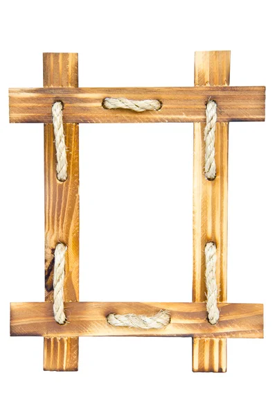 Empty wooden photo frame isolated on white — Stock Photo, Image