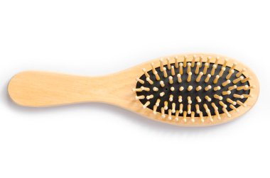 ahşap tarak izole beyaz arka plan