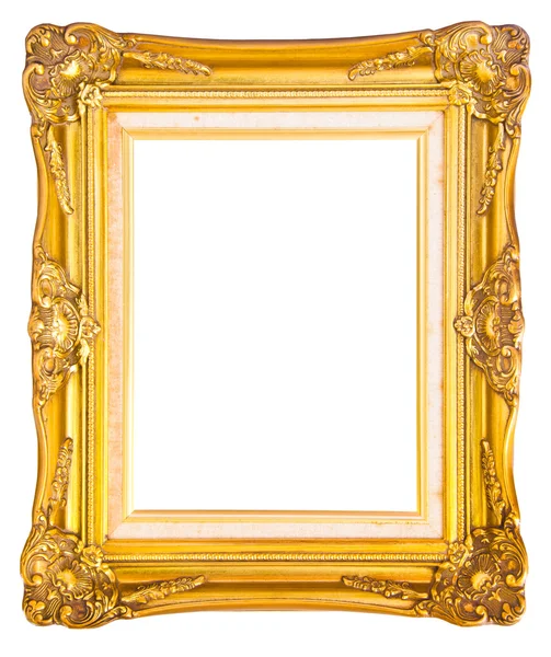 Antique gold frame isolated on white background — Stock Photo, Image