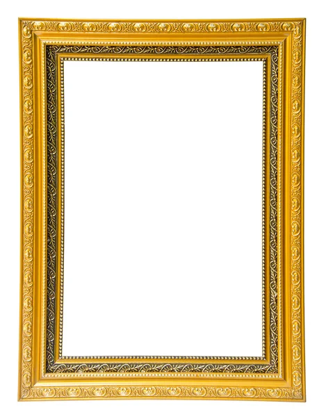 Antique gold frame isolated on white background, clipping path — Stock Photo, Image