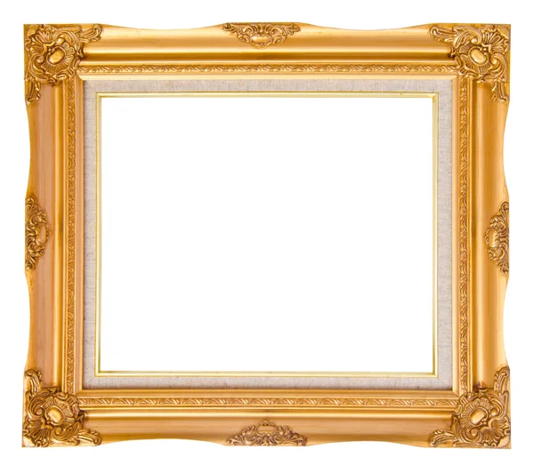 Antique gold frame isolated on white background, clipping path — Stock Photo, Image