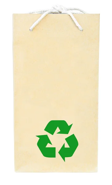 Hnědá recyklaci papíru Nákupní taška — Stock fotografie