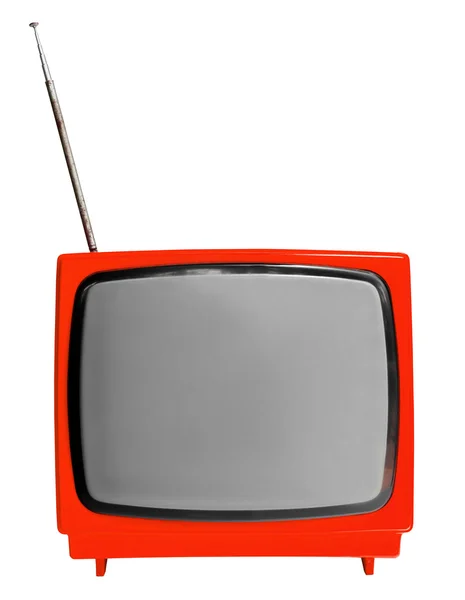 Vintage televisie geïsoleerd op de witte achtergrond — Stockfoto