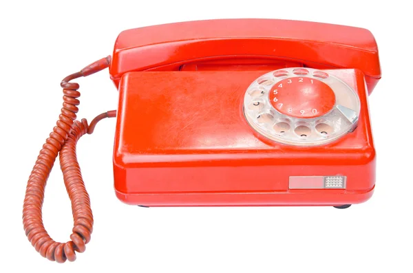 Vecchio telefono vintage isolato su sfondo bianco — Foto Stock