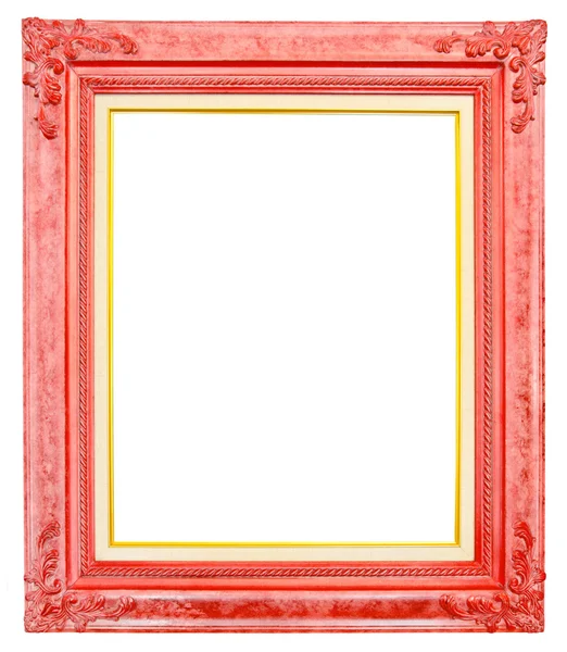 Antique red frame isolated on white background — Stock Photo, Image