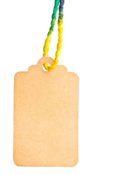 Blank tag isolated against a white background — Stock Photo, Image