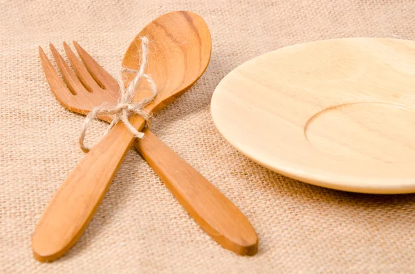 Handcrafted wooden kitchen utensils — Stock Photo, Image