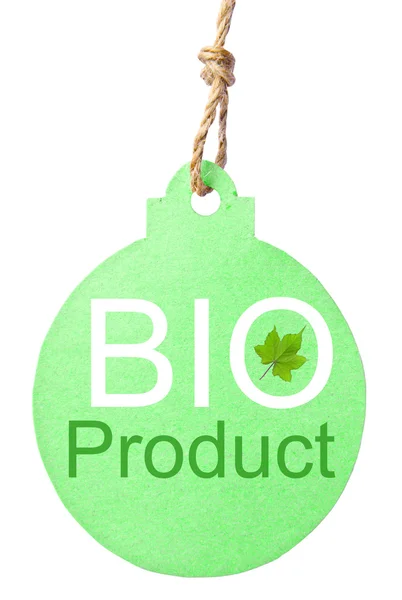 Eco przyjazny tagu, produkt bio. — Zdjęcie stockowe