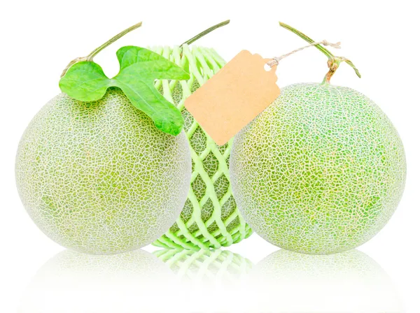 Muchos melón fresco y red de espuma verde —  Fotos de Stock