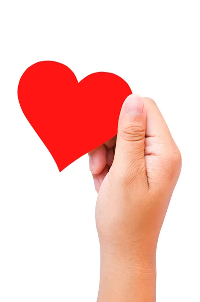 Carta a forma di mano e cuore — Foto Stock