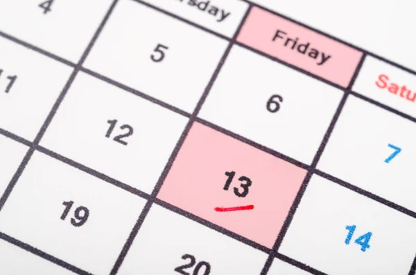 Friday 13Th Calendar Page — Stock Photo, Image