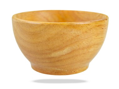 Boş tahta bardak beyaz arkaplanda izole edildi, kaydedildi