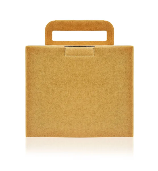 Ecology Box Bag Take Away Isolated White Background Clipping Path — Stock Photo, Image