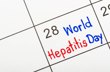 Takvimdeki Dünya Hepatit Günü 'nü anımsatıyor. 28 Temmuz