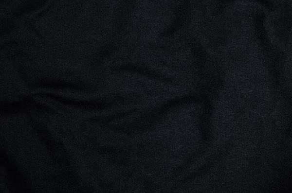 Fekete Szövet Texturált Háttér — Stock Fotó
