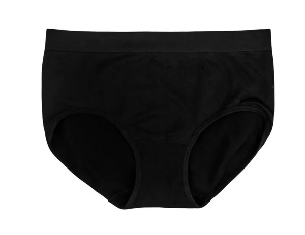 Black Cotton Female Panties Isolated White Background Clipping Path — Stock Photo, Image