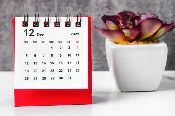 Mini December 2021 Bureaukalender — Stockfoto
