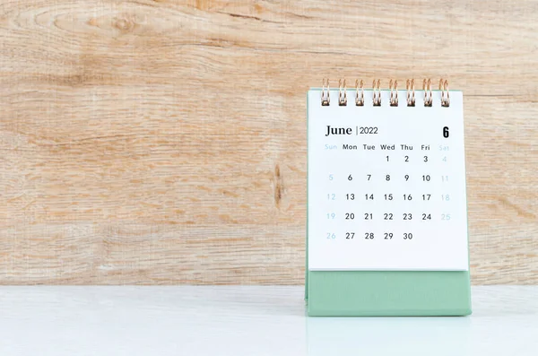 Calendario Escritorio Junio 2022 Mesa Blanca — Foto de Stock