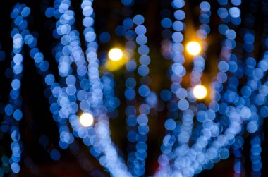 Mavi ve sarı ışık soyut arkaplanı bokeh