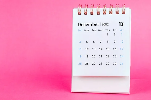 Настольный Календарь Декабря 2022 Года Розовом Фоне — стоковое фото