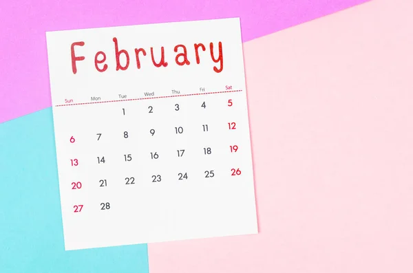 Calendario Febrero 2022 Sobre Fondo Multicolor —  Fotos de Stock