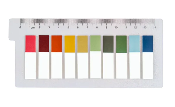 Set Indici Carta Adesiva Multicolore Isolati Sfondo Bianco Percorso Ritaglio — Foto Stock