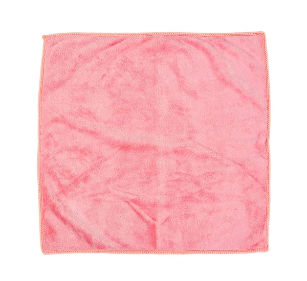 Pink Microfiber Πετσέτα Απομονώνονται Λευκό Φόντο Αποθήκευση Διαδρομής Ψαλίδισμα — Φωτογραφία Αρχείου