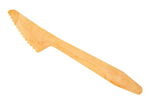 Dřevěný Nůž Izolovaný Bílém Pozadí Uložit Cestu Výstřižku — Stock fotografie