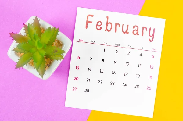 Calendário Fevereiro 2022 Fundo Multicolorido — Fotografia de Stock