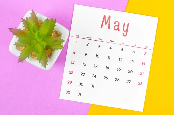 Calendario Mayo 2022 Sobre Fondo Multicolor — Foto de Stock