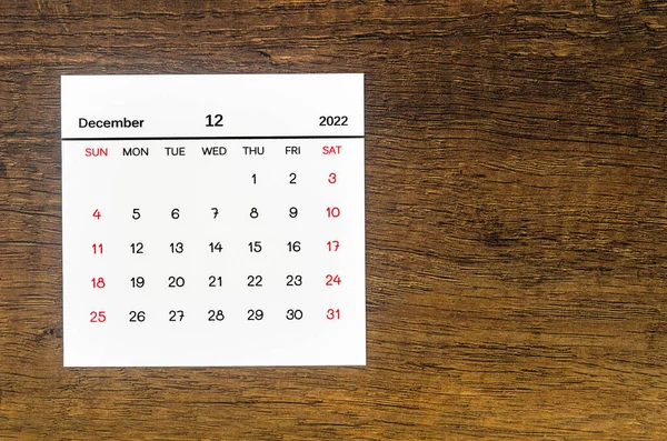 December 2022 Kalender Vintage Trä Bakgrund — Stockfoto