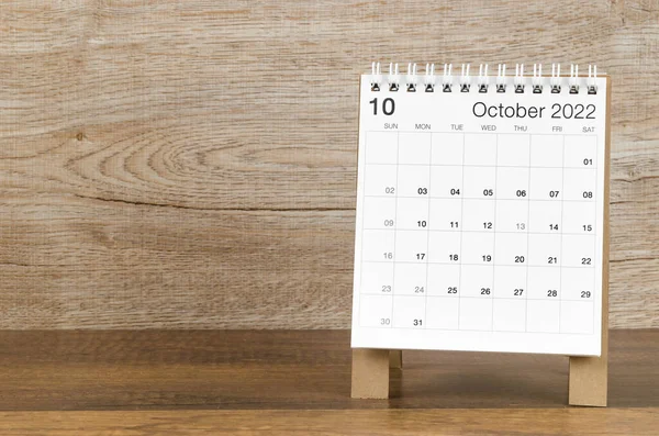 Der Tischkalender Oktober 2022 Auf Holzgrund — Stockfoto