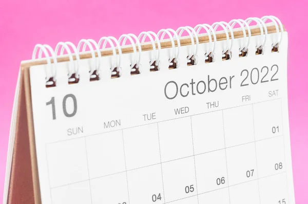 October 2022 Desk Calendar Pink Background — Fotografia de Stock