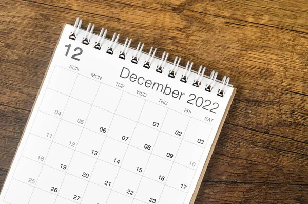 December 2022 Skrivbord Kalender Trä Bakgrund — Stockfoto