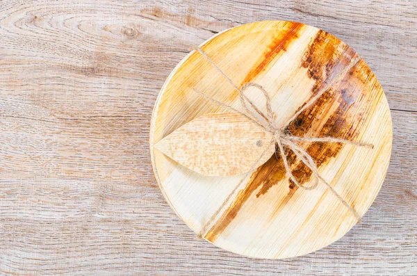 Kuchyňské Vyrobeno Sušené Palmy Betelového Ořechu Přírodní Materiál Ekologický Koncept — Stock fotografie