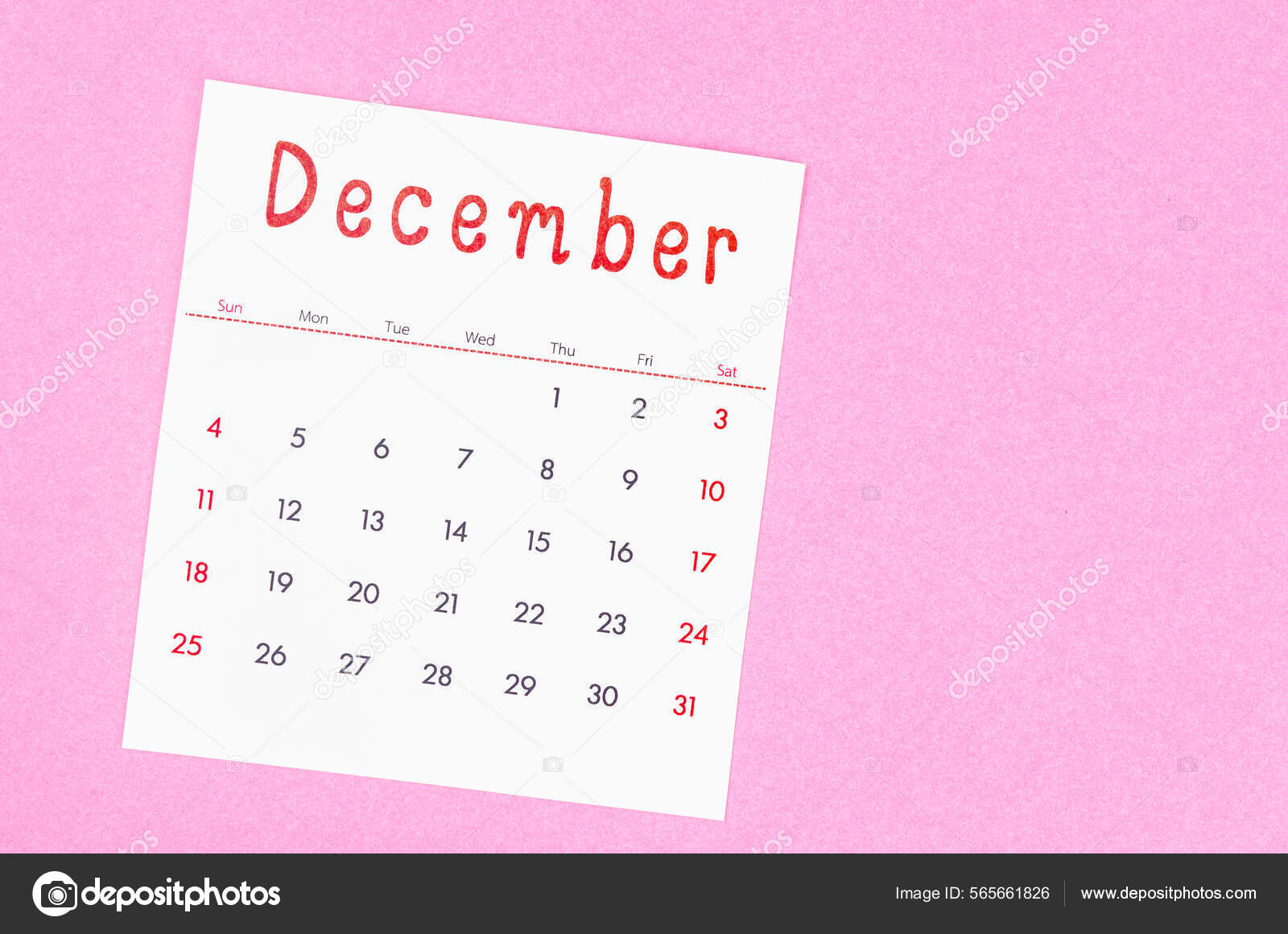 December 2022 Calendar Pink Background Empty Space Stock Photo by ©gamjai  565661826