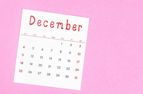 December 2022 Calendar Pink Background Empty Space — Stock Photo, Image