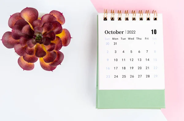 October 2022 Desk Calendar Tree Pot — Foto Stock
