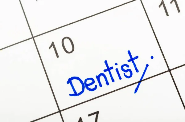 Calendario Citas Del Dentista Para Recordarle Una Cita Importante —  Fotos de Stock